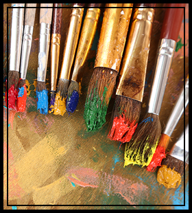 paint brushes with paint on them